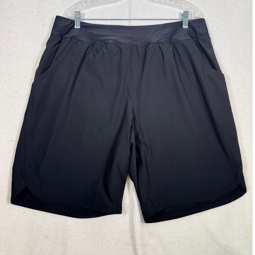Lands' End Women Black Active Board Shorts Swim Bottoms Pockets 20W 516339